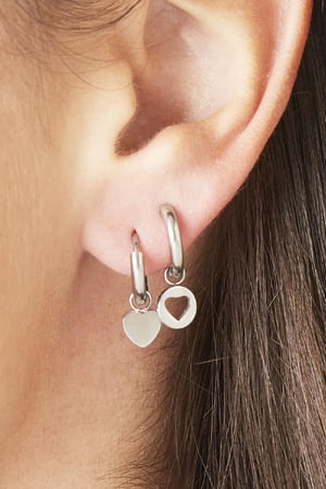 Earrings Floating Heart Gold Color Stainless Steel h5 Picture2